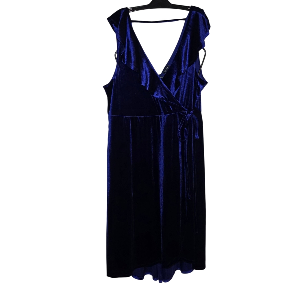 NWT Torrid Velvet Faux Wrap Midi Dress- 3X